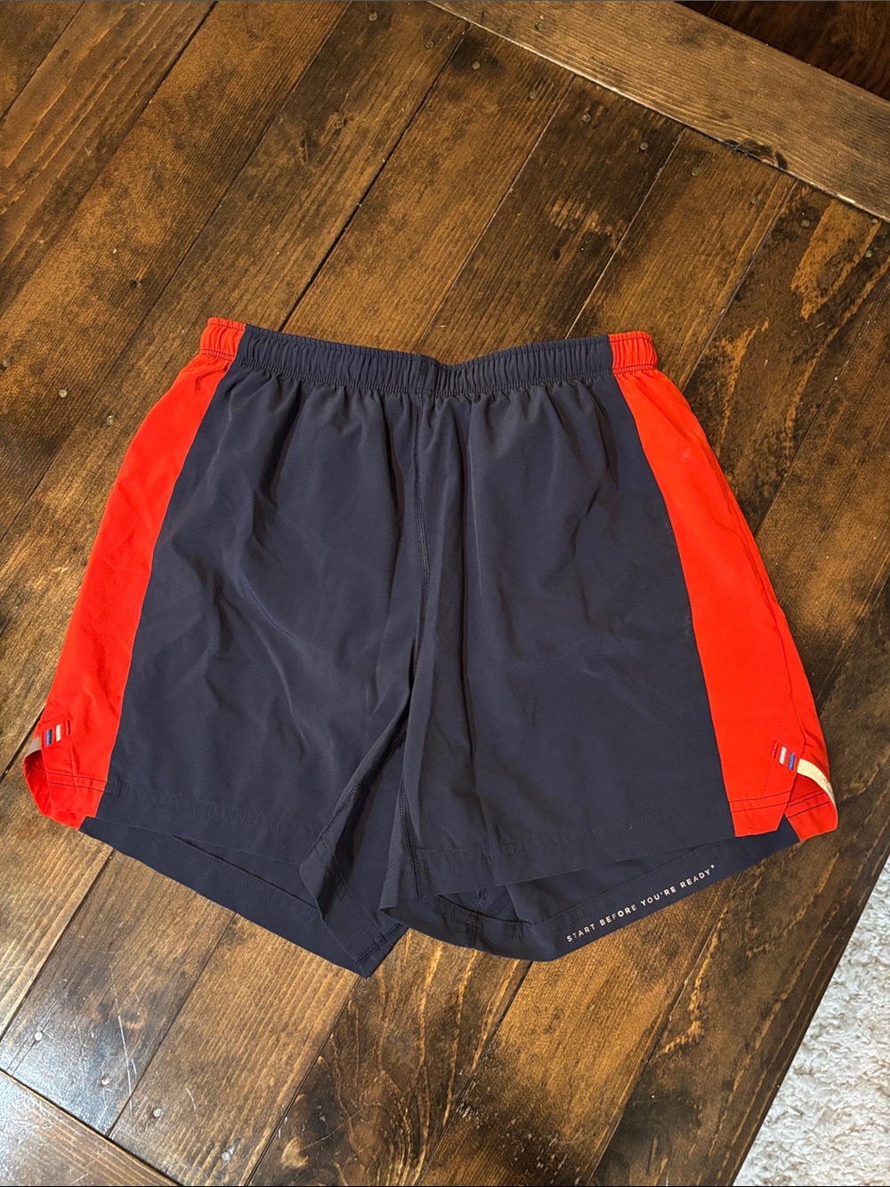 Men's 4 FourLaps Navy and Red Running Shorts